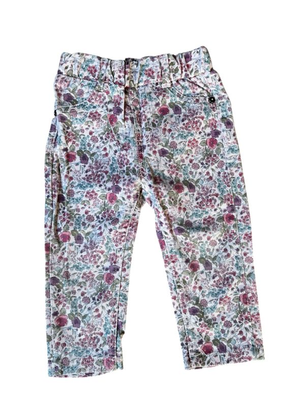 Jeans flores / Talla 12 meses